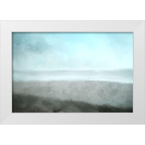 Beach at Dusk White Modern Wood Framed Art Print by Kimberly, Allen