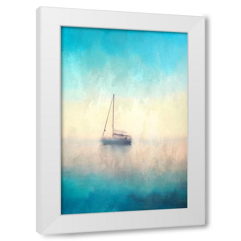 Ombre Sailing White Modern Wood Framed Art Print by Kimberly, Allen