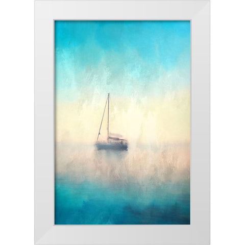 Ombre Sailing White Modern Wood Framed Art Print by Kimberly, Allen