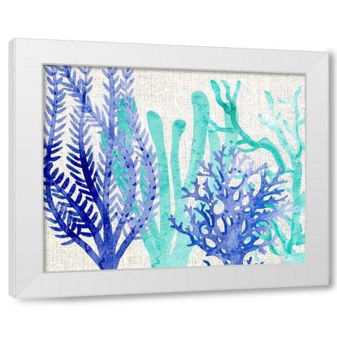 Linen Coral 3 White Modern Wood Framed Art Print by Kimberly, Allen