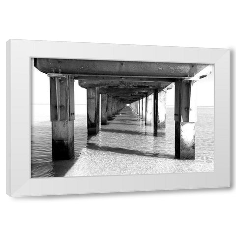 Beach Pier White Modern Wood Framed Art Print by Allen, Kimberly