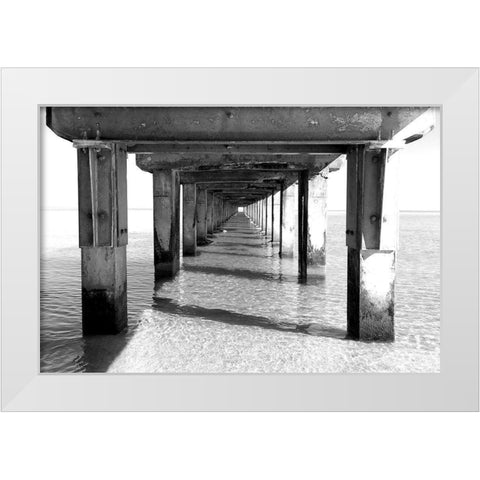 Beach Pier White Modern Wood Framed Art Print by Allen, Kimberly