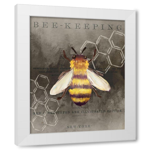 Bee Charmer 1 White Modern Wood Framed Art Print by Allen, Kimberly