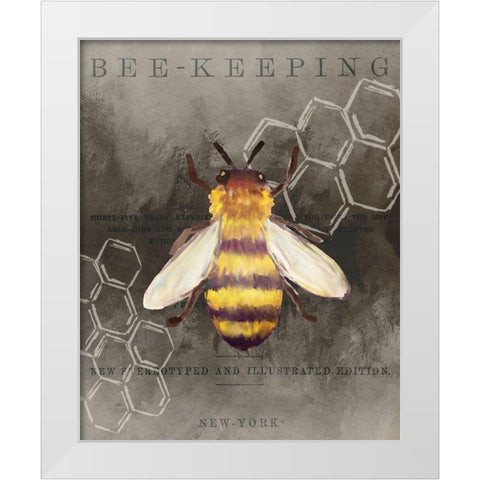 Bee Charmer 1 White Modern Wood Framed Art Print by Allen, Kimberly