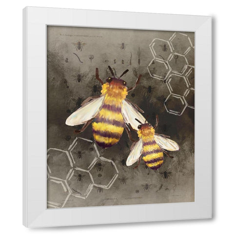 Bee Charmer 2 White Modern Wood Framed Art Print by Allen, Kimberly