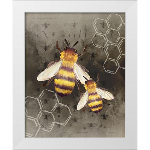 Bee Charmer 2 White Modern Wood Framed Art Print by Allen, Kimberly