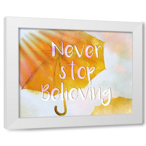 Never Stop White Modern Wood Framed Art Print by Allen, Kimberly