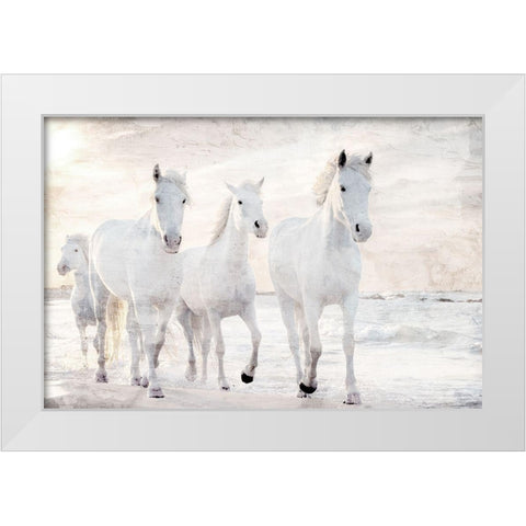 Beach Runners White Modern Wood Framed Art Print by Allen, Kimberly