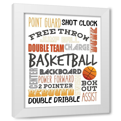 Basketball White Modern Wood Framed Art Print by Allen, Kimberly