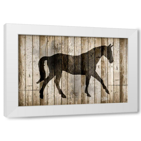 Barnwood Horse White Modern Wood Framed Art Print by Allen, Kimberly