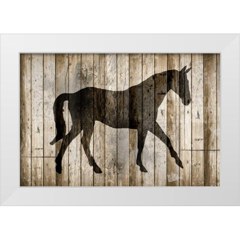 Barnwood Horse White Modern Wood Framed Art Print by Allen, Kimberly