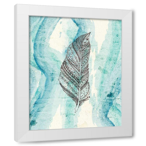 Henna Feather 2 White Modern Wood Framed Art Print by Allen, Kimberly