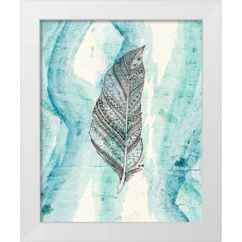 Henna Feather 2 White Modern Wood Framed Art Print by Allen, Kimberly