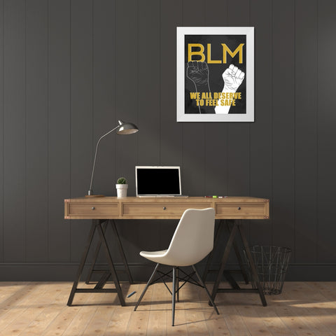 BLM 1 White Modern Wood Framed Art Print by Allen, Kimberly