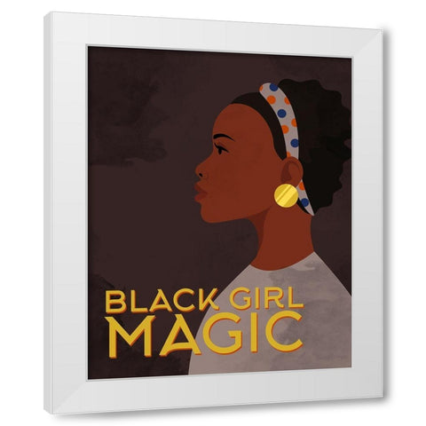 _Black Girl Magic White Modern Wood Framed Art Print by Allen, Kimberly