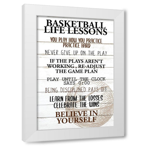 Basketball Life White Modern Wood Framed Art Print by Allen, Kimberly