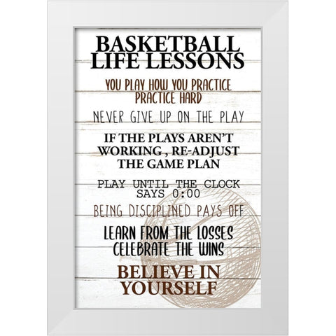Basketball Life White Modern Wood Framed Art Print by Allen, Kimberly