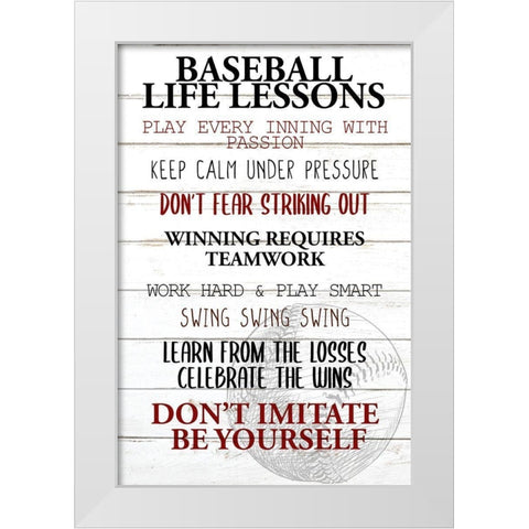 Baseball Life White Modern Wood Framed Art Print by Allen, Kimberly