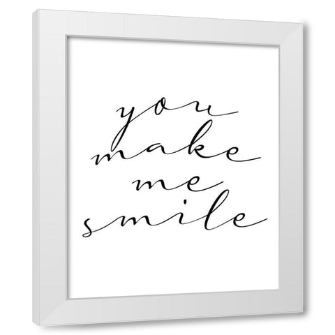 You Make Me Smile White Modern Wood Framed Art Print by Allen, Kimberly