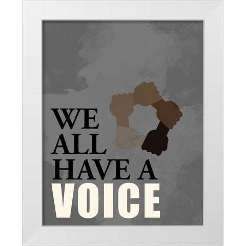 Voice White Modern Wood Framed Art Print by Allen, Kimberly