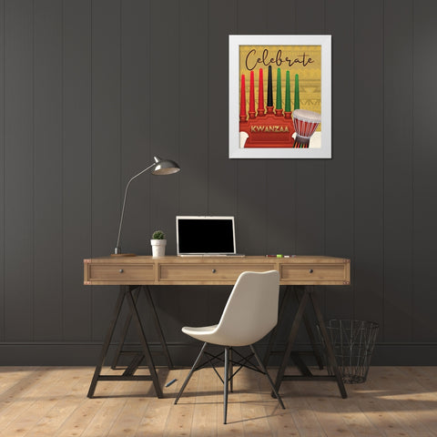 Celebrate White Modern Wood Framed Art Print by Allen, Kimberly
