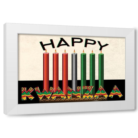 Happy Kwanzaa White Modern Wood Framed Art Print by Allen, Kimberly