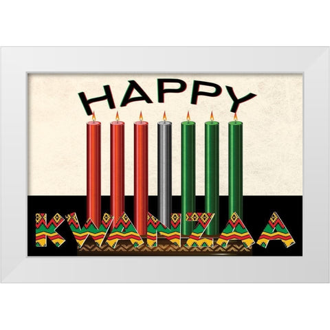 Happy Kwanzaa White Modern Wood Framed Art Print by Allen, Kimberly