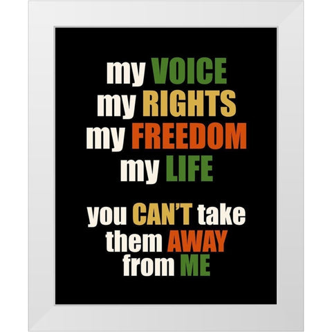 My Voice White Modern Wood Framed Art Print by Allen, Kimberly