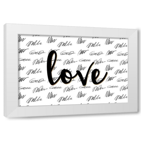 Love Scribbles White Modern Wood Framed Art Print by Allen, Kimberly