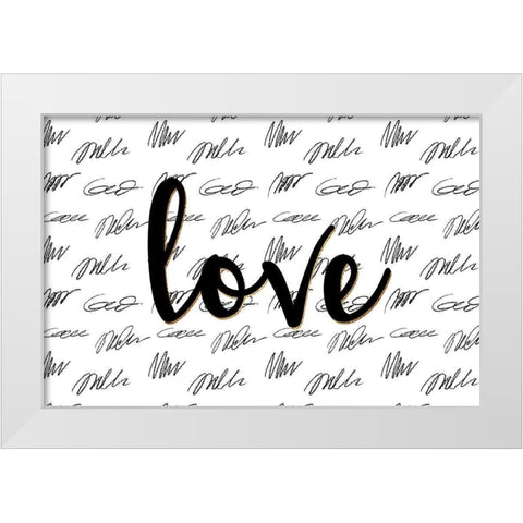 Love Scribbles White Modern Wood Framed Art Print by Allen, Kimberly