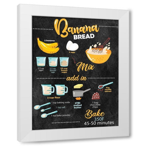 Bannana Bread White Modern Wood Framed Art Print by Allen, Kimberly