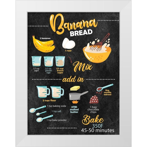 Bannana Bread White Modern Wood Framed Art Print by Allen, Kimberly