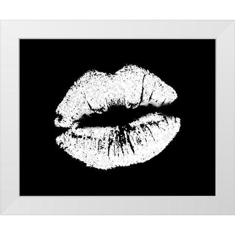 White Lips White Modern Wood Framed Art Print by Allen, Kimberly