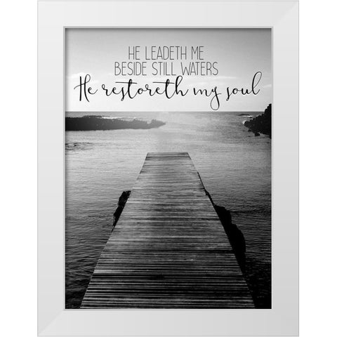 He Leadeth Me White Modern Wood Framed Art Print by Allen, Kimberly
