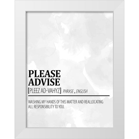 Please Advise 1 Watercolor BW White Modern Wood Framed Art Print by Allen, Kimberly