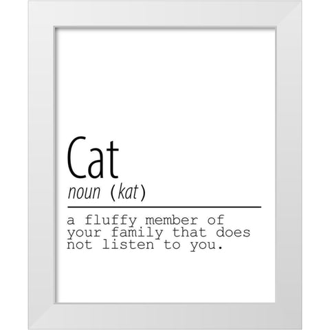 Cat Noun White Modern Wood Framed Art Print by Allen, Kimberly