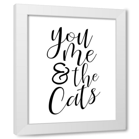 You Me Cats White Modern Wood Framed Art Print by Allen, Kimberly