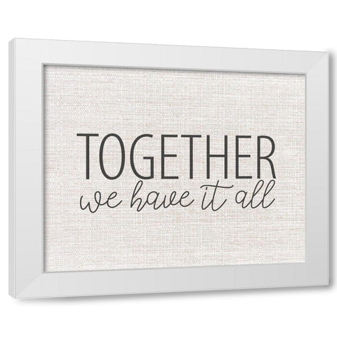 Together We White Modern Wood Framed Art Print by Allen, Kimberly