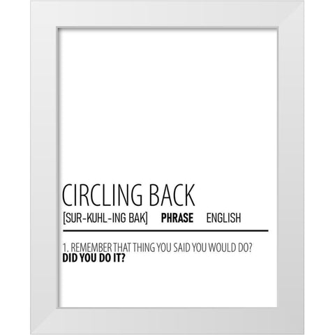Circling Back White Modern Wood Framed Art Print by Allen, Kimberly
