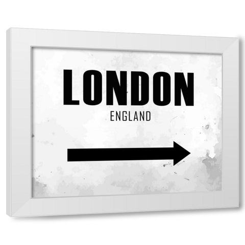 London Arrow White Modern Wood Framed Art Print by Allen, Kimberly
