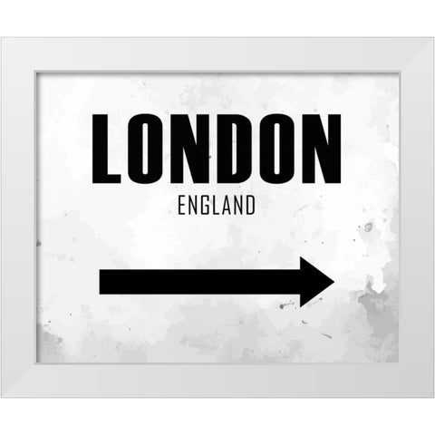 London Arrow White Modern Wood Framed Art Print by Allen, Kimberly