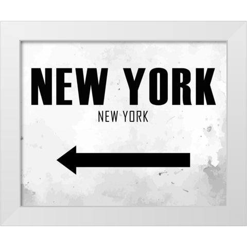 New York Arrow White Modern Wood Framed Art Print by Allen, Kimberly