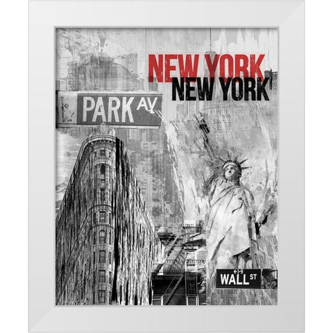 NY Park Ave White Modern Wood Framed Art Print by Allen, Kimberly