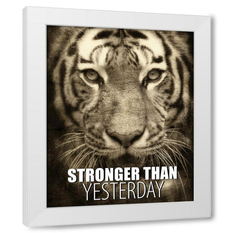 Stronger than Yesterday White Modern Wood Framed Art Print by Allen, Kimberly