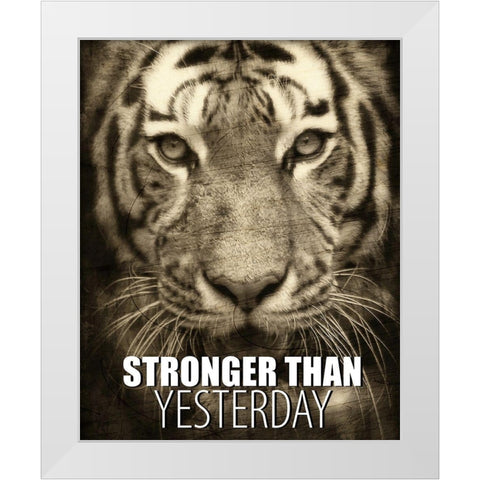 Stronger than Yesterday White Modern Wood Framed Art Print by Allen, Kimberly