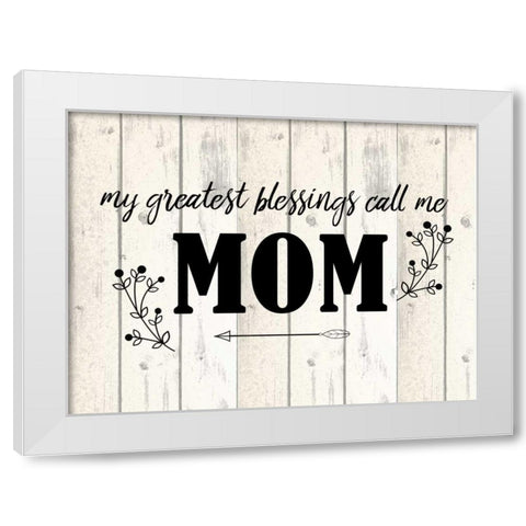 Call Me Mom White Modern Wood Framed Art Print by Allen, Kimberly