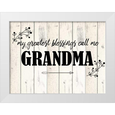 Call Me Grandma White Modern Wood Framed Art Print by Allen, Kimberly