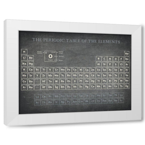 Periodic Table of the Elements White Modern Wood Framed Art Print by Allen, Kimberly
