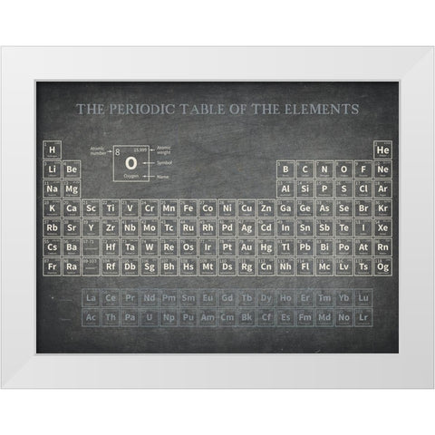 Periodic Table of the Elements White Modern Wood Framed Art Print by Allen, Kimberly