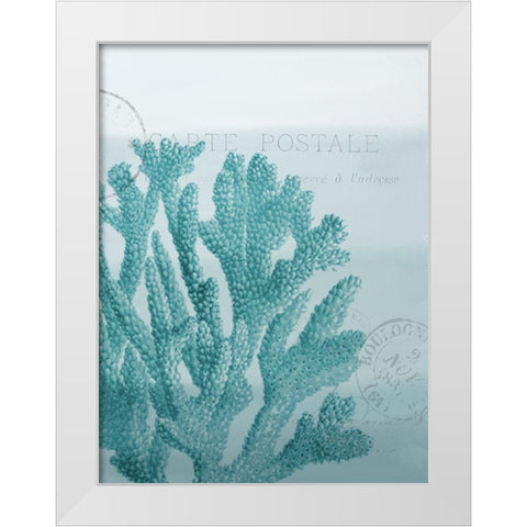 Seaside Card 1 V2 White Modern Wood Framed Art Print by Allen, Kimberly